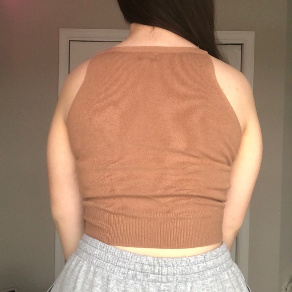 Tan Cropped Tank - Picture 2 of 4